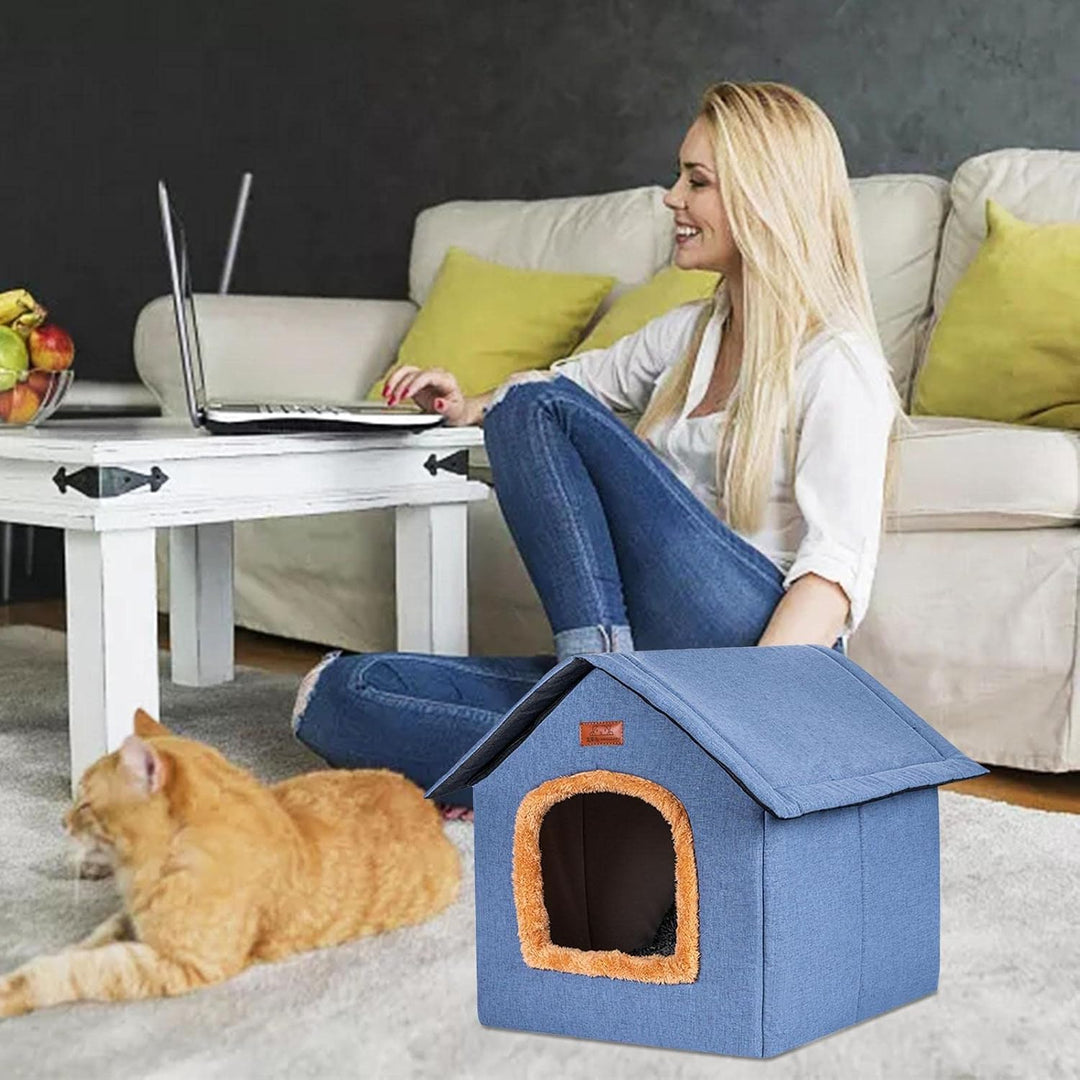 Haustier Haus im Freien,Wetterfester Unterstand für Katzenbetten, warm und bequem - Für den Aussen-