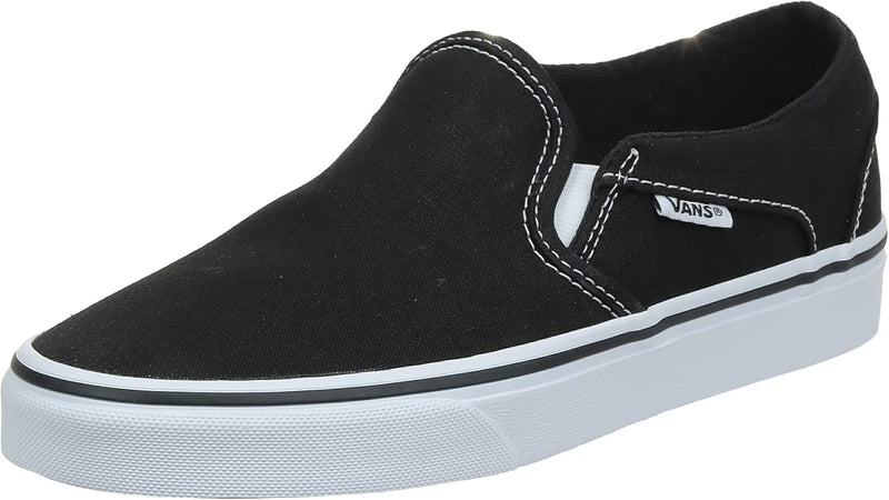 Vans Damen Asher Sneaker 34.5 EU Canvas Black White, 34.5 EU Canvas Black White