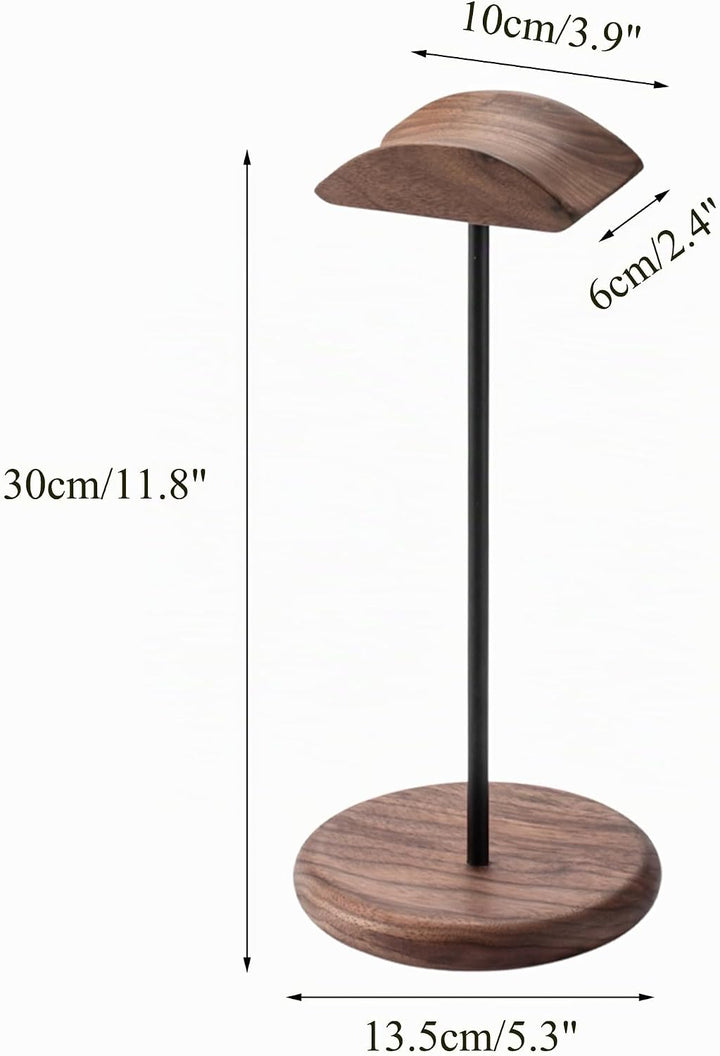 muso wood Headset Halterung Tisch Kopfhörer Ständer aus Walnussholz und Aluminium, Stabiler Kopfhöre