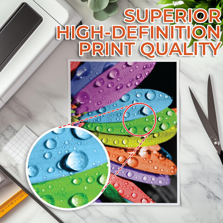 Evergreen Goods 2x 20 Blatt glänzendes weisses Vinyl | A4 selbstklebend | Inkjet &amp; Laser bedruckbar