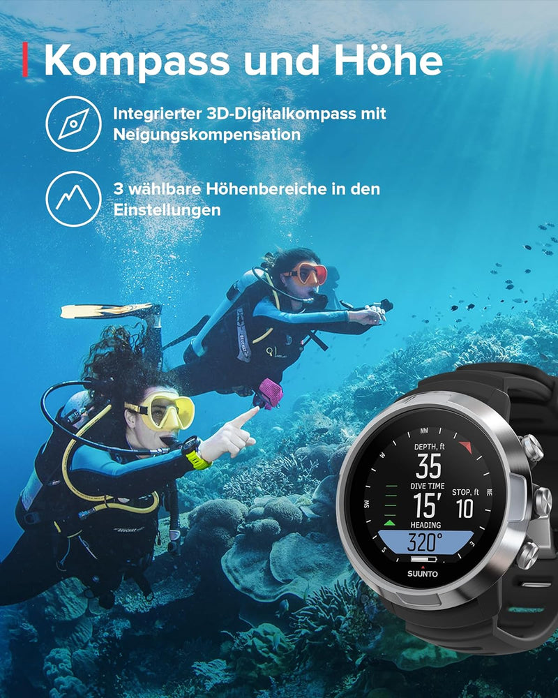 Suunto Dive D5 Tauchcomputer Schwarz/Silber