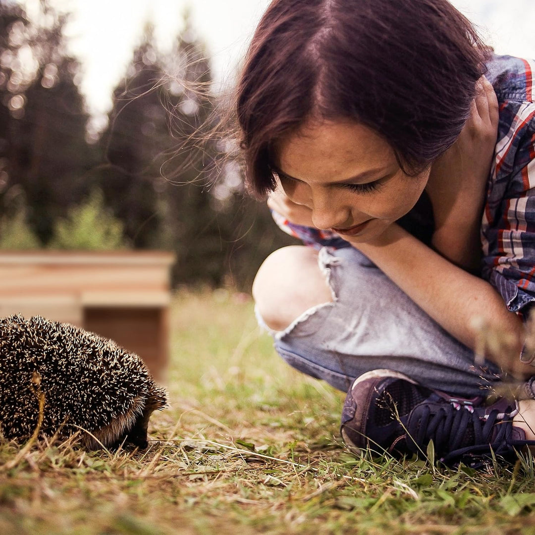 Relaxdays Igelhaus, Holz, Igelhotel mit Boden, katzensicher, Winterquartier für Igel Garten, HBT: 21