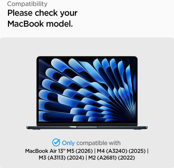 Spigen Glas.tR Slim Displayschutz für MacBook Air 13.6 Zoll mit M3/M2 Chip (ab 2022), Kristallklar,