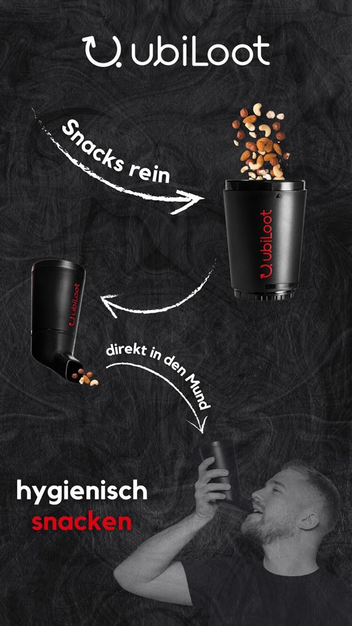 Innovativer Snackspender für saubere Hände & Equipment [485ml] - Ideal für Gaming, Büro & Freizeit -