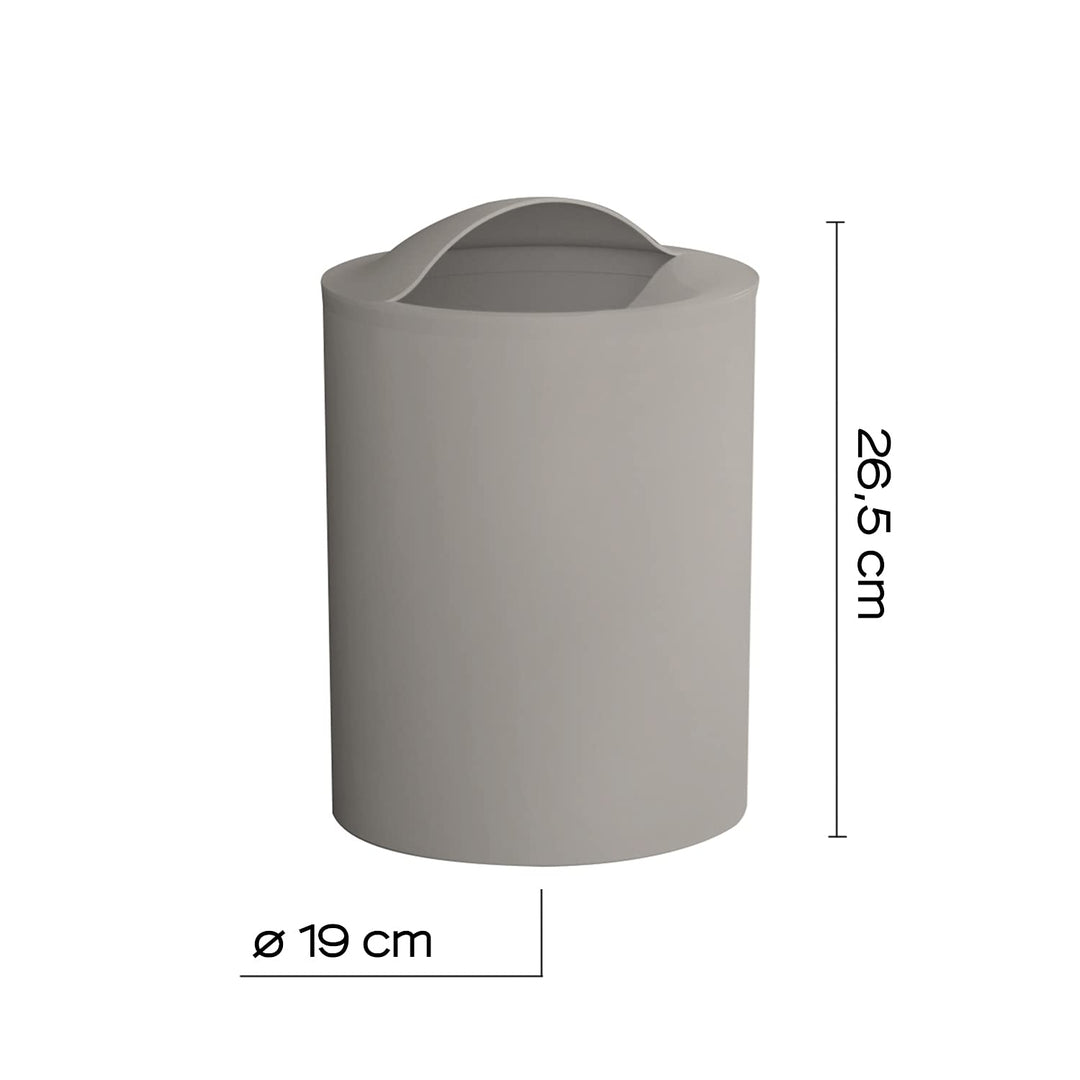 Gedy G-Eye Papierkorb Taupe hell, Masse und Gewicht Badezimmerkorb: 26,5 x 19 x 19 cm & 0,25 kg, aus