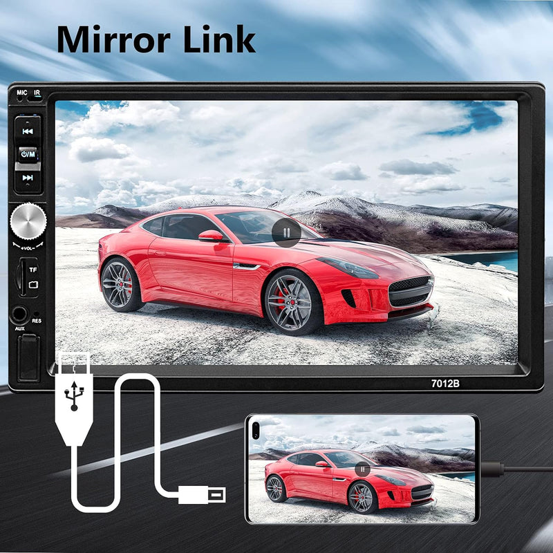 Autoradio 2 Din - Auto Stereo Bluetooth mit 7 Zoll Touchscreen, Multimedia Player Auto mit Rückfahrk