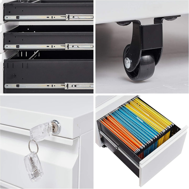 Rollcontainer Aktenschrank abschliessbar Büroschrank metallschrank File Cabinet Lagerschrank Beistel