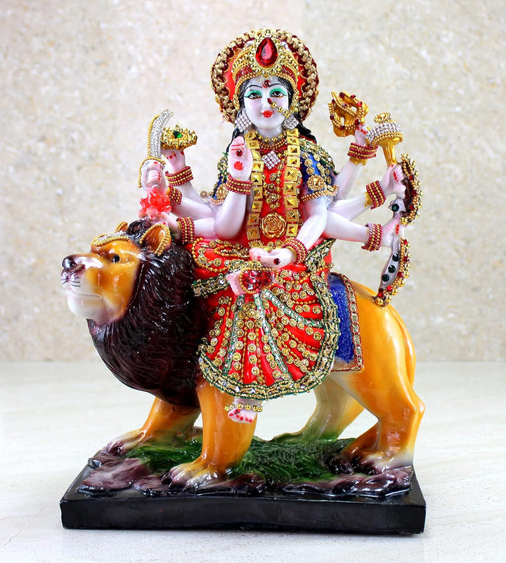 eSplanade Resin Maa Durga MATA Rani Sherawali Murti Idol Statue Sculpture (1561AJ), 1561AJ