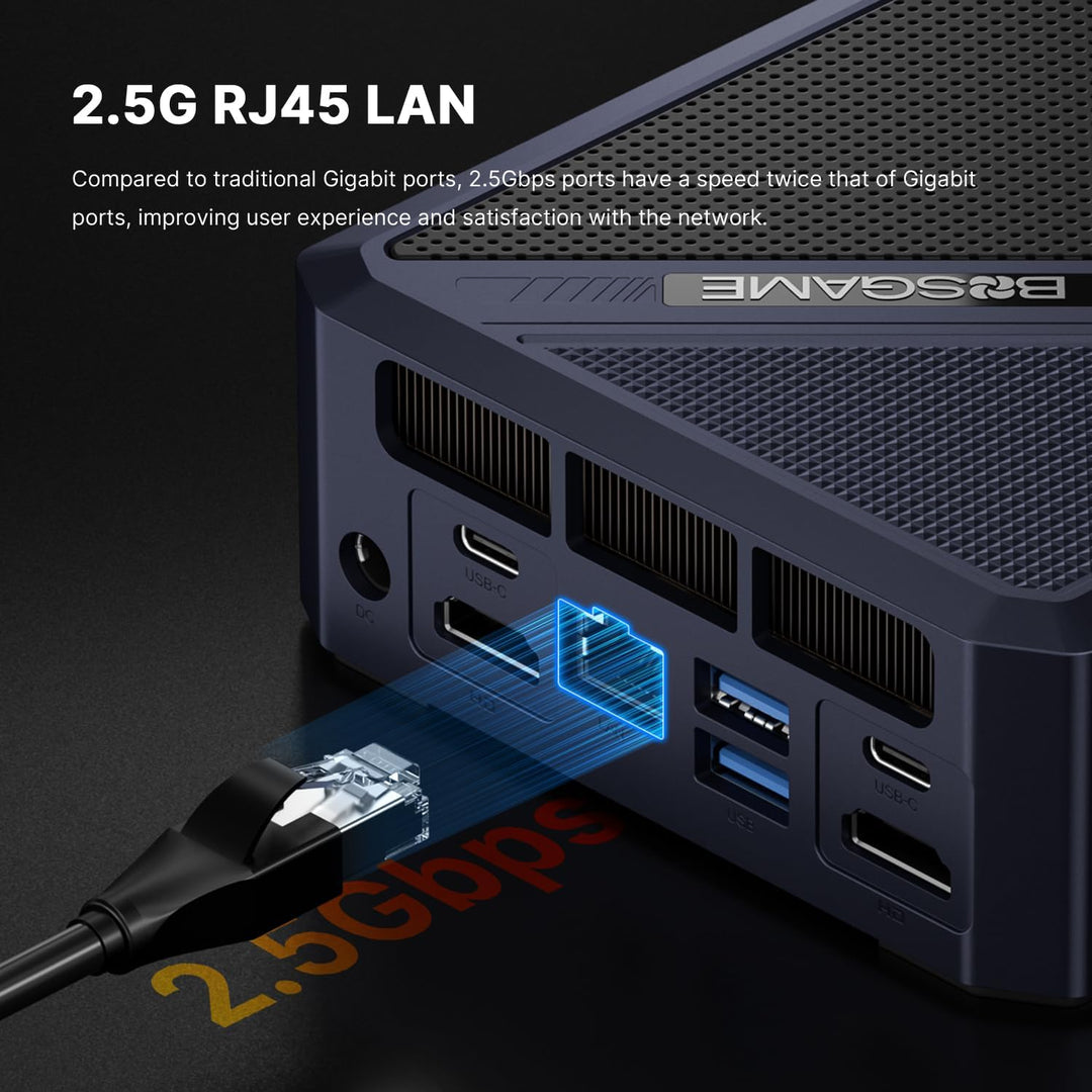 BOSGAME P5 Pro Mini-PC AMD Ryzen 7 6800H, 8 Kerne 16 Threads, Radeon 680M, 32GB DDR5 RAM, 1TB PCIe S