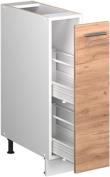 Vicco Apothekerschrank Fame-Line, Goldkraft Eiche/Weiss, 20 cm | AP Eiche, zur Kombination mit weite