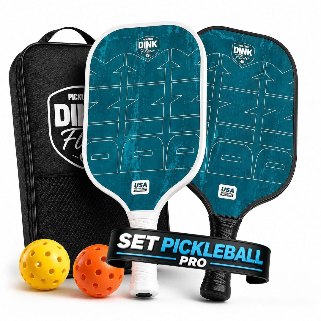 Pickleball-Schläger-Set mit 2 Schlägern aus Kohlefaser, 4 Bällen und Tasche, Pickleball-Schläger, id