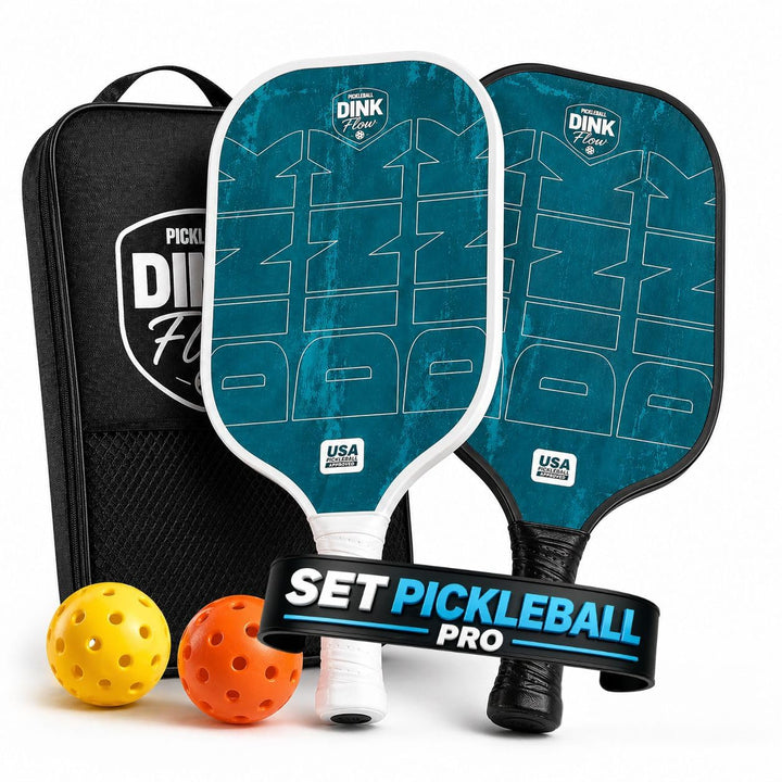 Pickleball-Schläger-Set mit 2 Schlägern aus Kohlefaser, 4 Bällen und Tasche, Pickleball-Schläger, id
