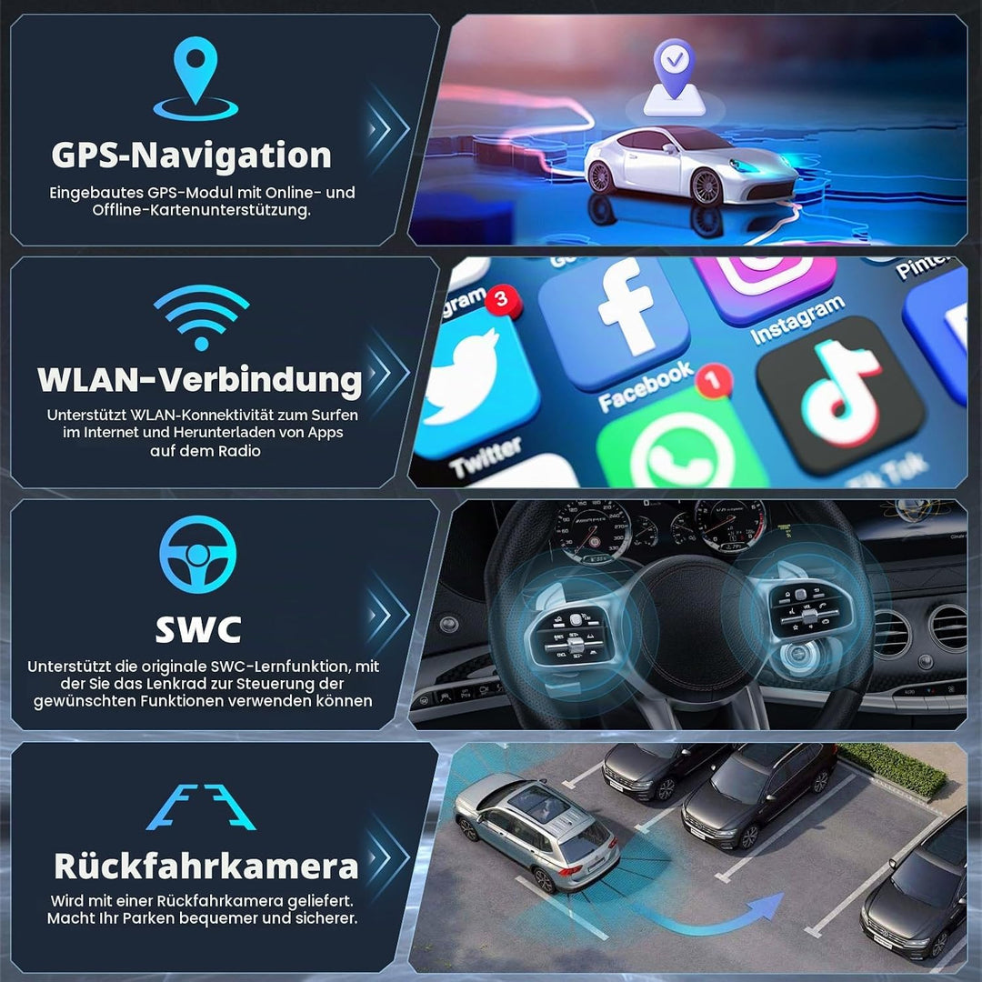 Hikity 4G+64G Android 15 Autoradio für VW Golf Polo Tiguan Caddy Touran Radio 2 Din Wireless Carplay