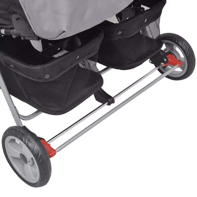 yorten Baby Zwillingswagen Klappbar mit Regenschutzhaube aus Stahl und Oxfordgewebe Rückenlehne Vers