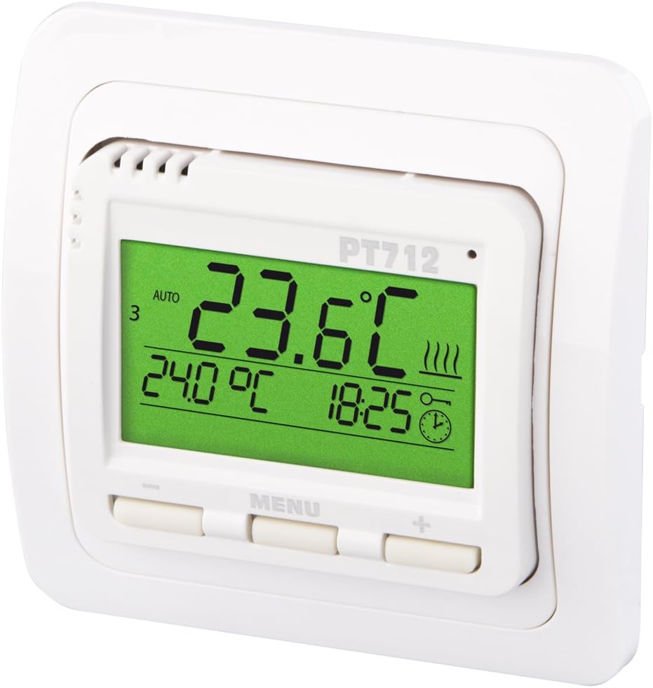 Elektrobock Digitaler Raumthermostat für Fussbodenheizung, PT712, 80 x 80 x 40 mm
