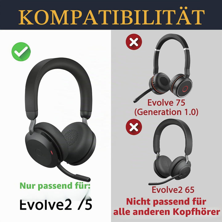 SOULWIT Kühlgel Ersatzpolster Ersatz Ohrpolster für Jabra Evolve2 75 PC Wireless Headset (passen Nic