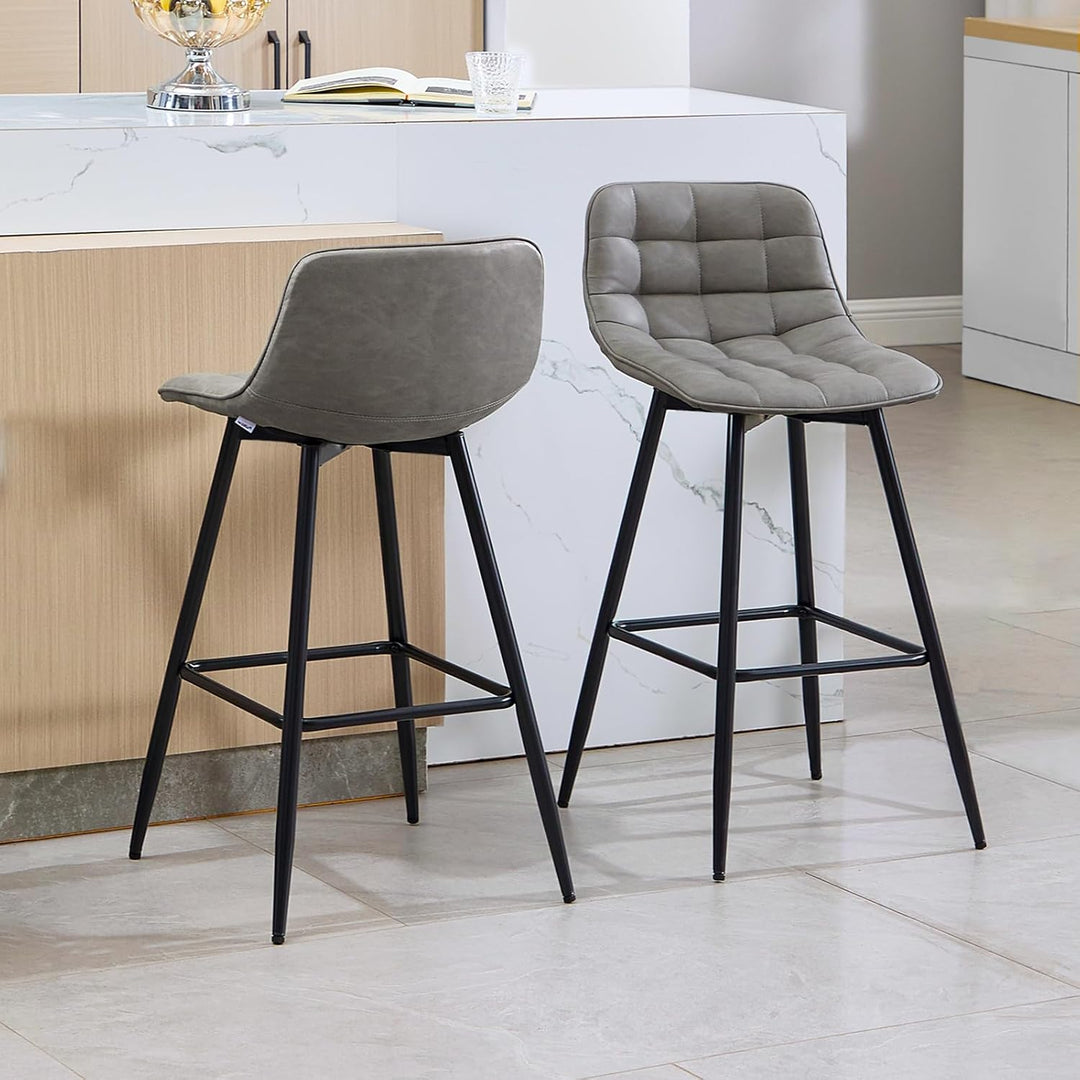 WOLTU Barhocker 2er Set Designer Barstuhl Hocker Tresenhocker Bistrohocker mit Fussstütze Kunstleder
