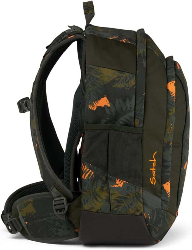 satch Air Schulrucksack Set 3tlg. inkl. Schlamperbox und Sporttasche Jurassic Jungle, Jurassic Jungl