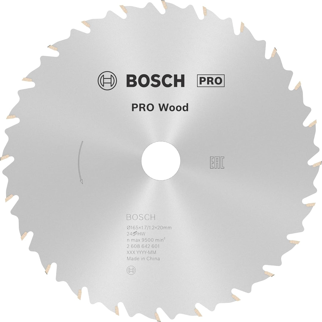 Bosch 1x PRO Wood Kreissägeblatt für Akku-Handkreissägen (für Weichholz, Hartholz, Ø mm, Professiona