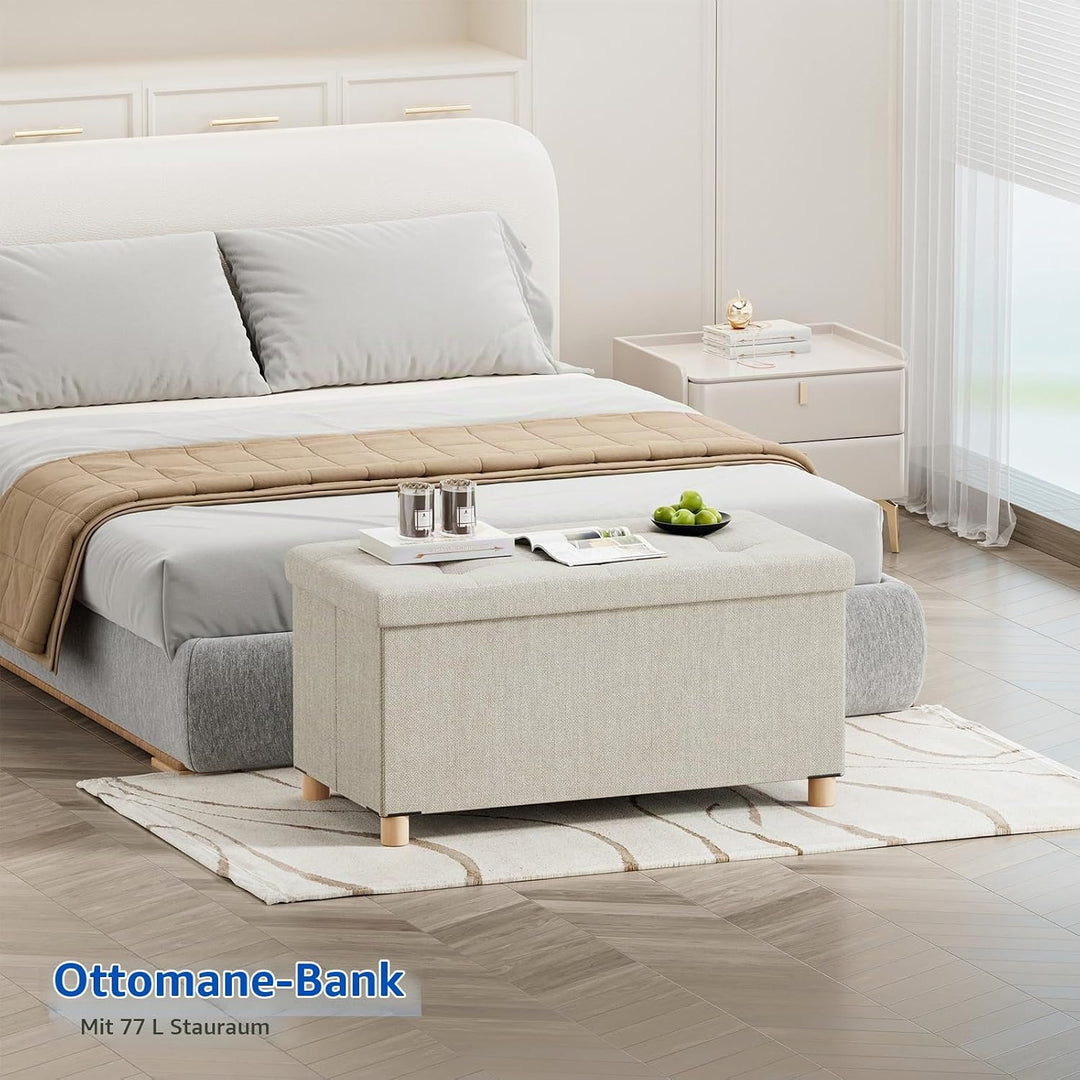 BRIAN &amp; DANY Sitzbank mit Stauraum, Sitztruhe Sitzhocker Fusshocker, Faltbar Sitztruhe Sitzhocker mi