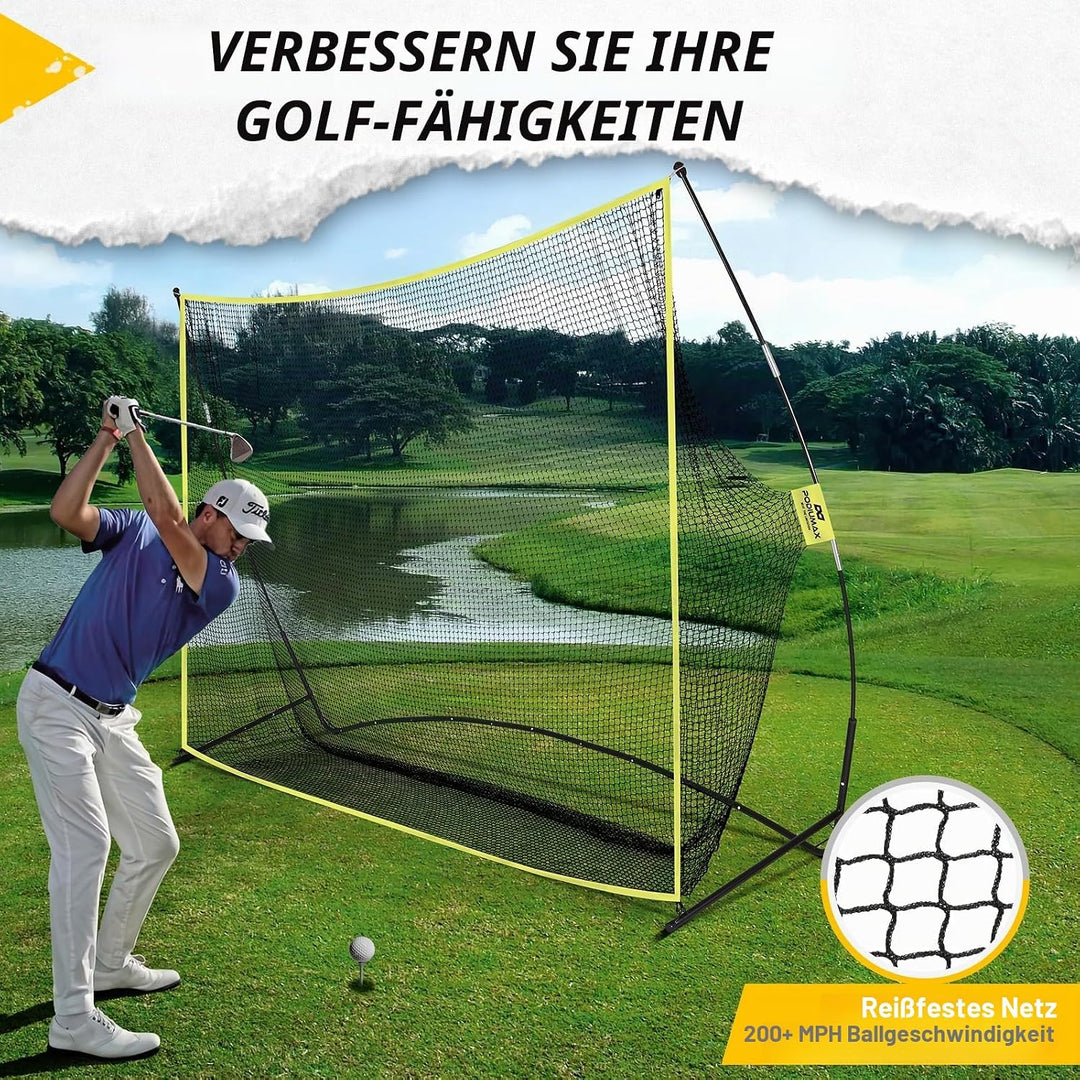 PodiuMax Golfschlägernetz, 3 x 2,1 m, Driving Range für Garten und Innenbereich, auch geeignet für F