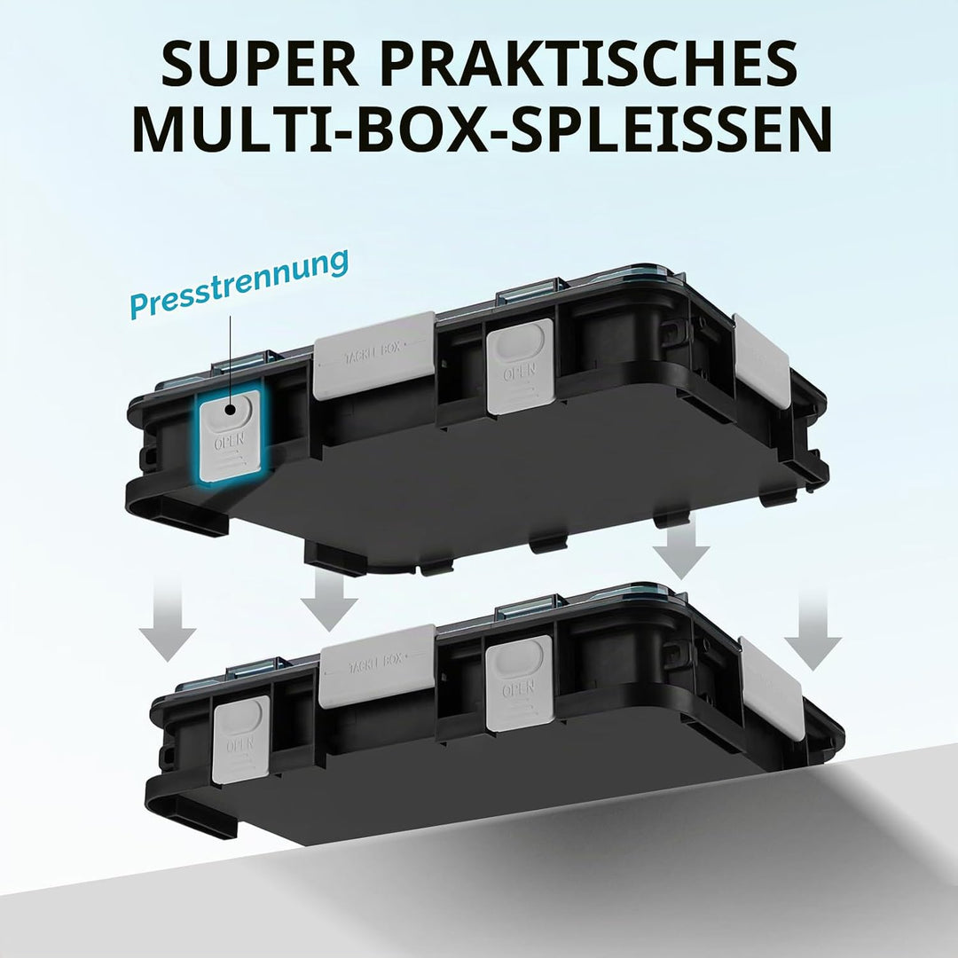 Köderbox Angeln Set, 2 Stück Angelbox 23x16x5 cm, Tackle Box Angeln mit Herausnehmbaren Trennwänden,