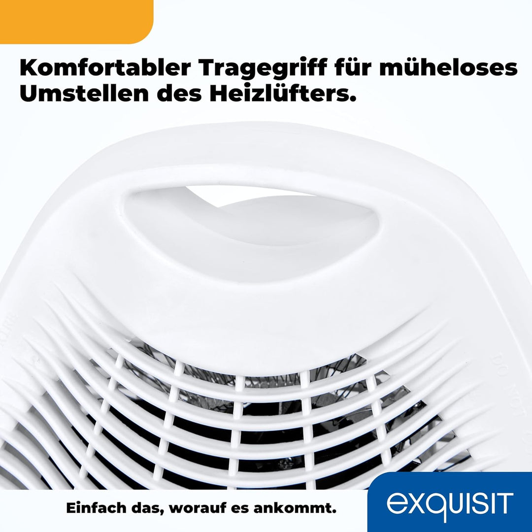 Exquisit Heizlüfter HL 32025 we | 2 Heizstufen (1000/2000 Watt) | Kaltstufe (Ventilator-Modus) | wei
