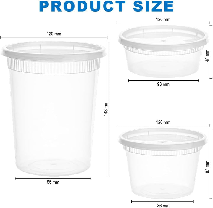 44 Sets, 8, 16, 32 oz Deli Container, Kunststoffbehälter mit Deckel, Deli Cups & Plastic Containers
