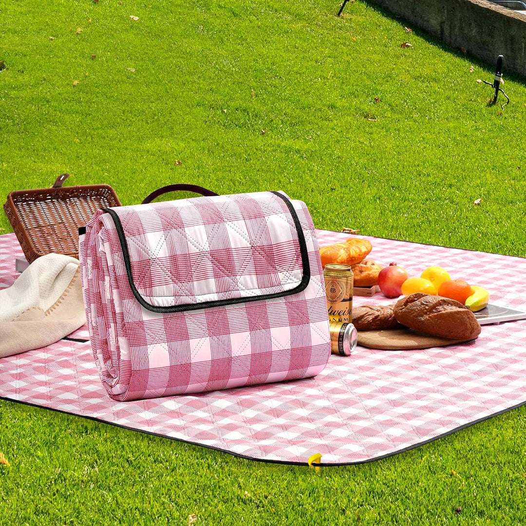 Oak & Tea Picknickdecke Wasserdicht Gross Faltbar Strandmatte Campingdecke 150 X 200 cm mit 4 Ecksch