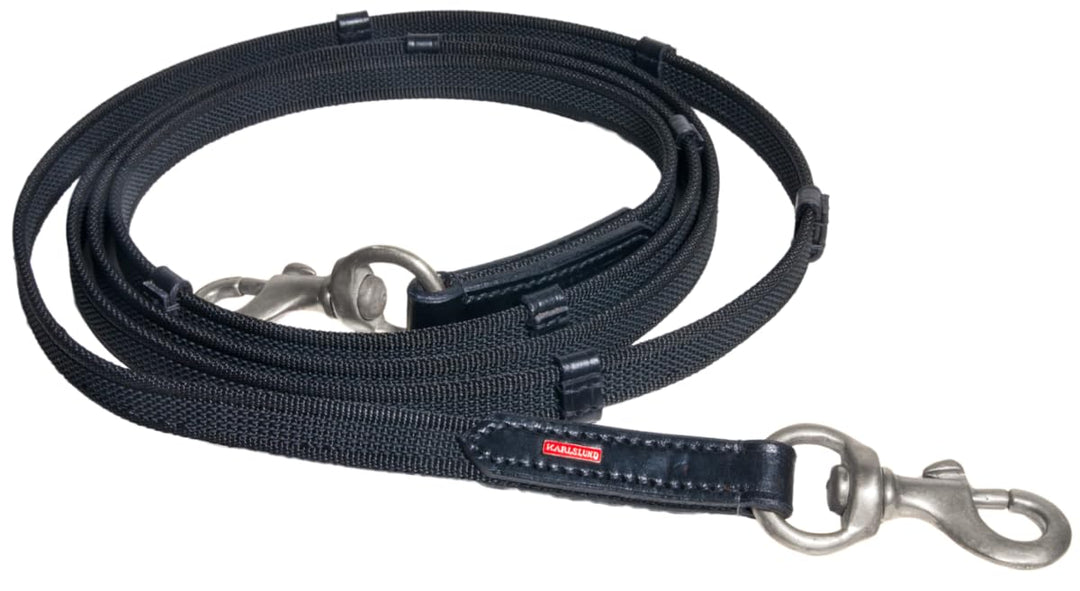 Karlslund Zügel Supergrip Rubber Reins, Black Chrome, k382-bla-chr