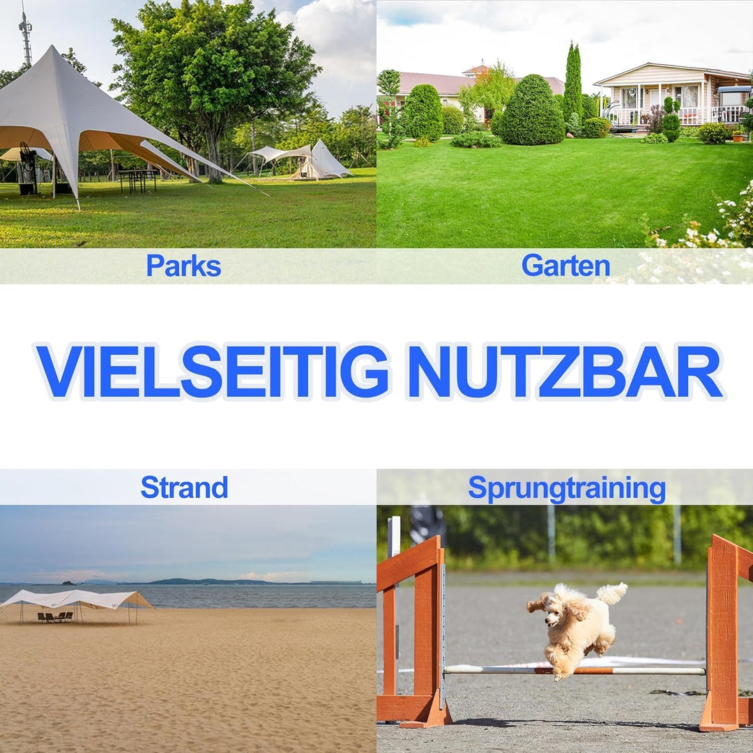 Agility Set Hunde Hürdenset Slalom Stangen Agility Ausrüstung für Hundetraining mit 4 x Hürden Höhen
