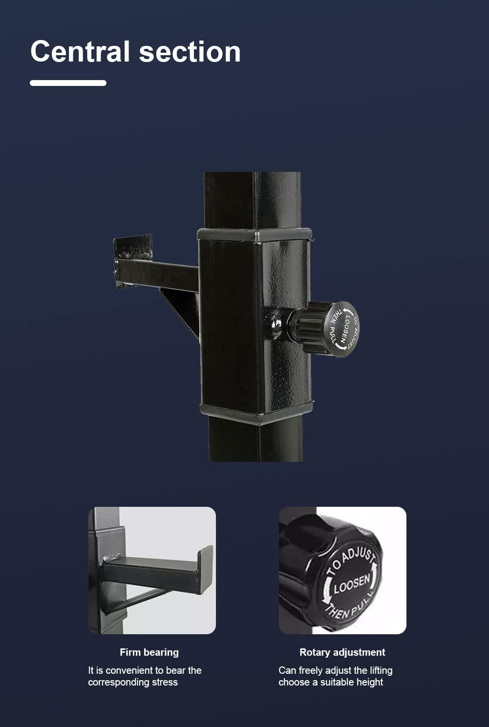 Kniebeugen, Unterstellböcken, verstellbare Stützen, Hantelauflage, max. 150 kg, Reines Schwarz