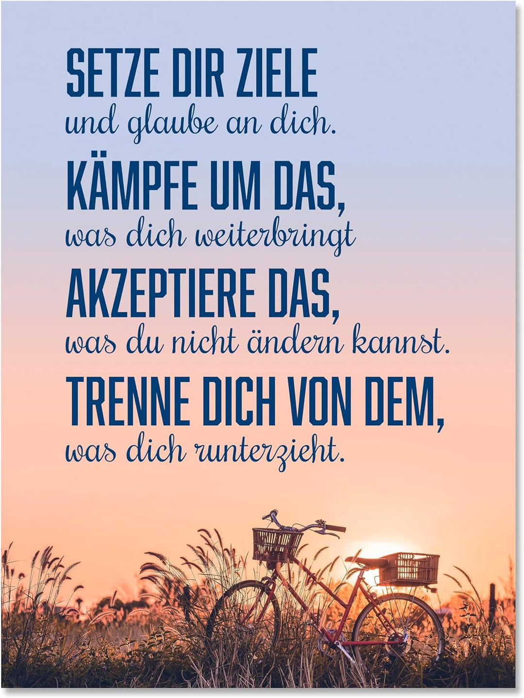 wandmotiv24 Motivations Motiv als Leinwandbild, 60x45cm, Hochformat, Motivation, setze dir Ziele, Fa