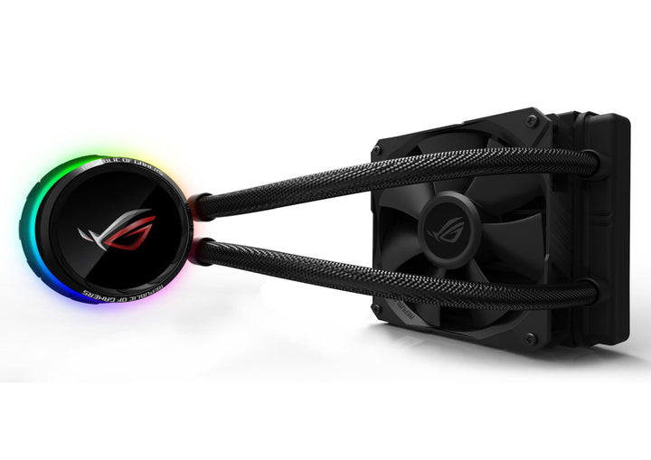ASUS ROG Ryuo 120 All-in-One CPU-Wasserkühlung (1,77 Zoll OLED Display, Aura Sync RGB, ROG-120 mm-Lü