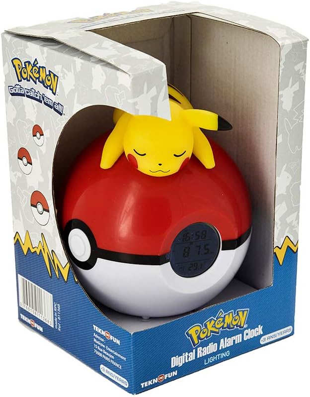 Teknofun - Pokemon Pikachu Light Up FM Alarm Clock - Radio Wecker (ca 16cm) - 811354 Pikachu Pokemon