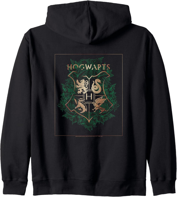 Harry Potter Hogwarts Green and Gold Floral Crest Kapuzenjacke