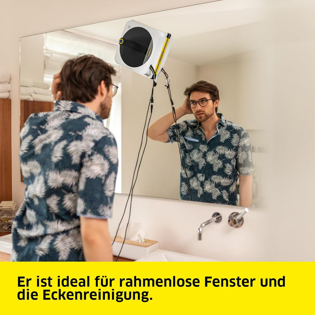 KÄRCHER Fensterputzroboter RCW 4 Extra+, automatische Fensterreinigung, mit Sicherungsseil und Notve
