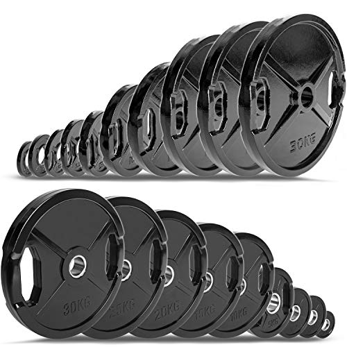 C.P. Sports Olympiascheiben als Paar – GUSS oder GUMMIERT – 0,5 KG bis 30 KG – Hantelscheiben/Gewich