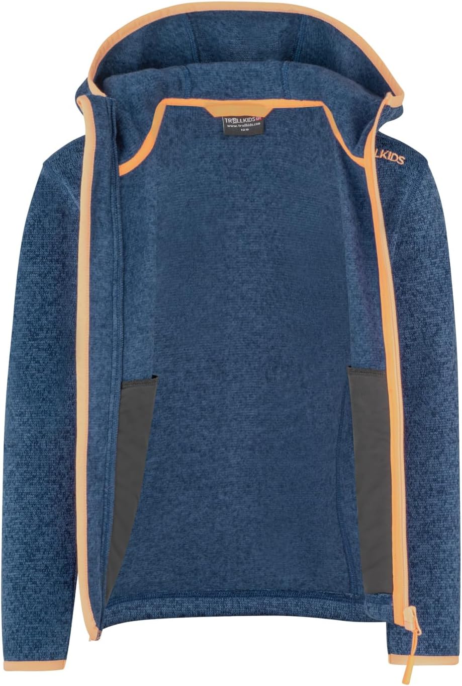 Trollkids Girls Jondalen Jacket XT | Warme Kapuzenjacke aus Strickfleece|Zwei Hüfttaschen und eine B
