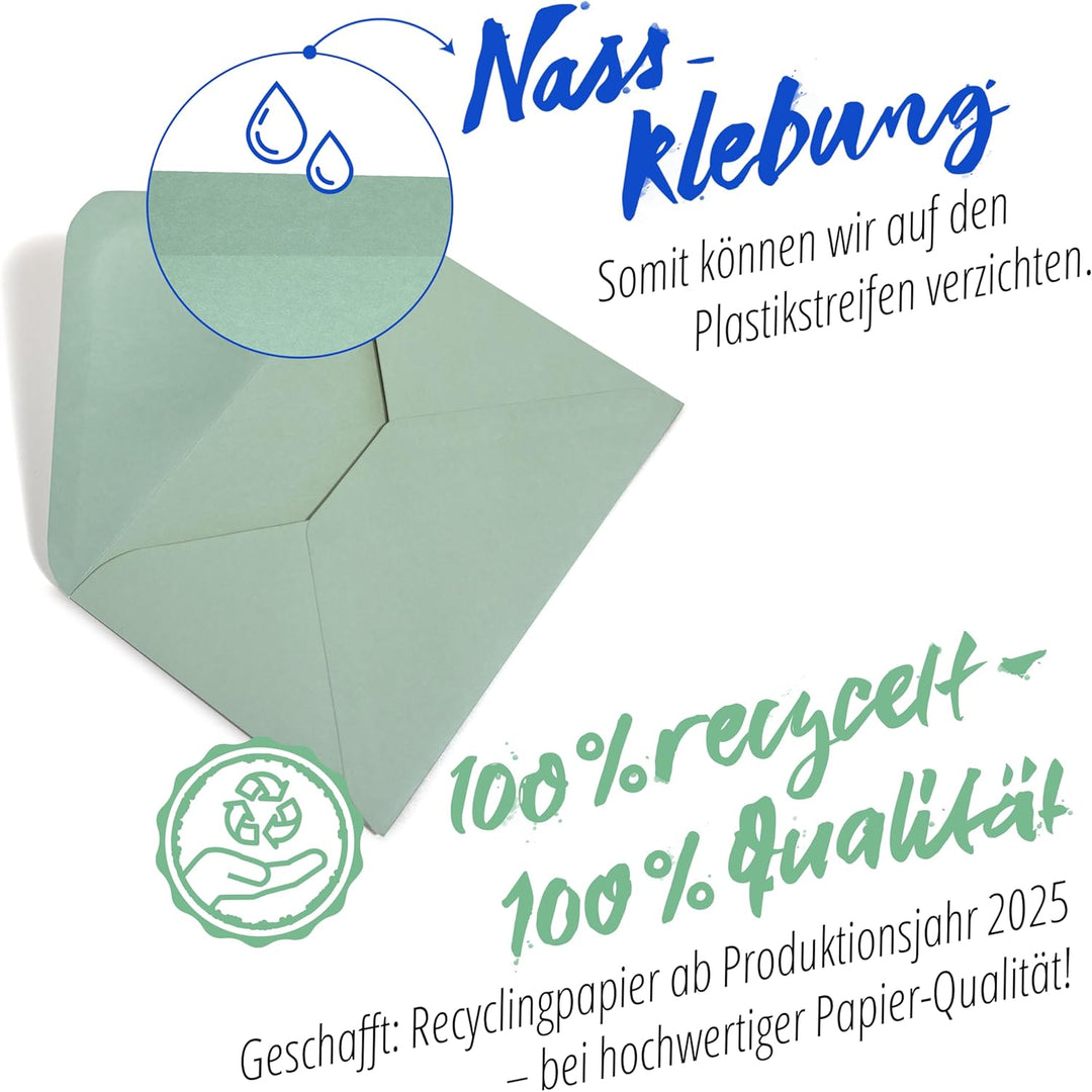 Japun – Briefumschläge (100 Stück) aus Papier, Kuvert, Umschlag ohne Fenster - DIN C6-162 x 114 mm -