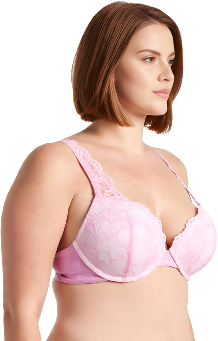 Curve Muse Damen Übergrösse Fügen Sie 1 und eine halbe Tasse hinzu Hochdrücken Bügel Spitzen-BHS 70E