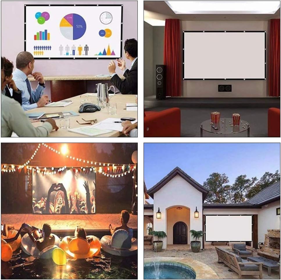 Tragbarer HD-Projektorbildschirm 16: 9 Filmbildschirm ohne Falten 40-Zoll- - 120-Zoll-Verdickungspro