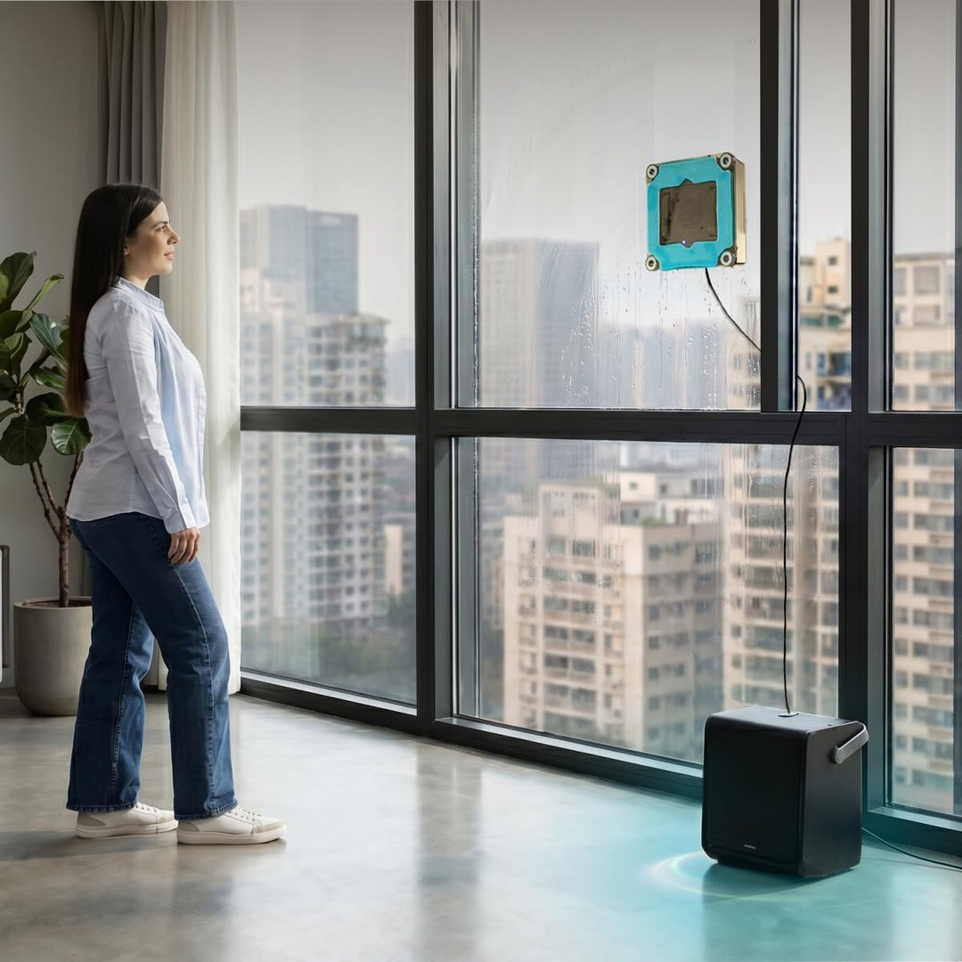Cecotec Fensterputzroboter Conga Windroid W100 Station. Akku-Station für 120 Min. Laufzeit, Automati