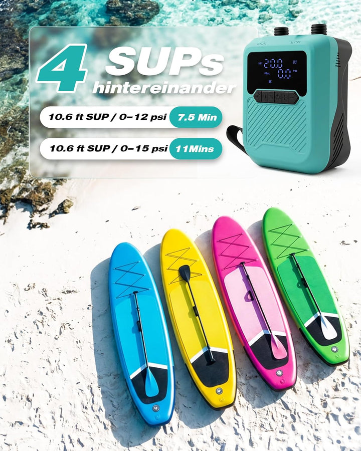Elektrische Sup Pumpe Stand Up Paddle Pumpe 20PSI Hochdruck SUP Luftpumpe 12V Auto DC Dual Stage Inf