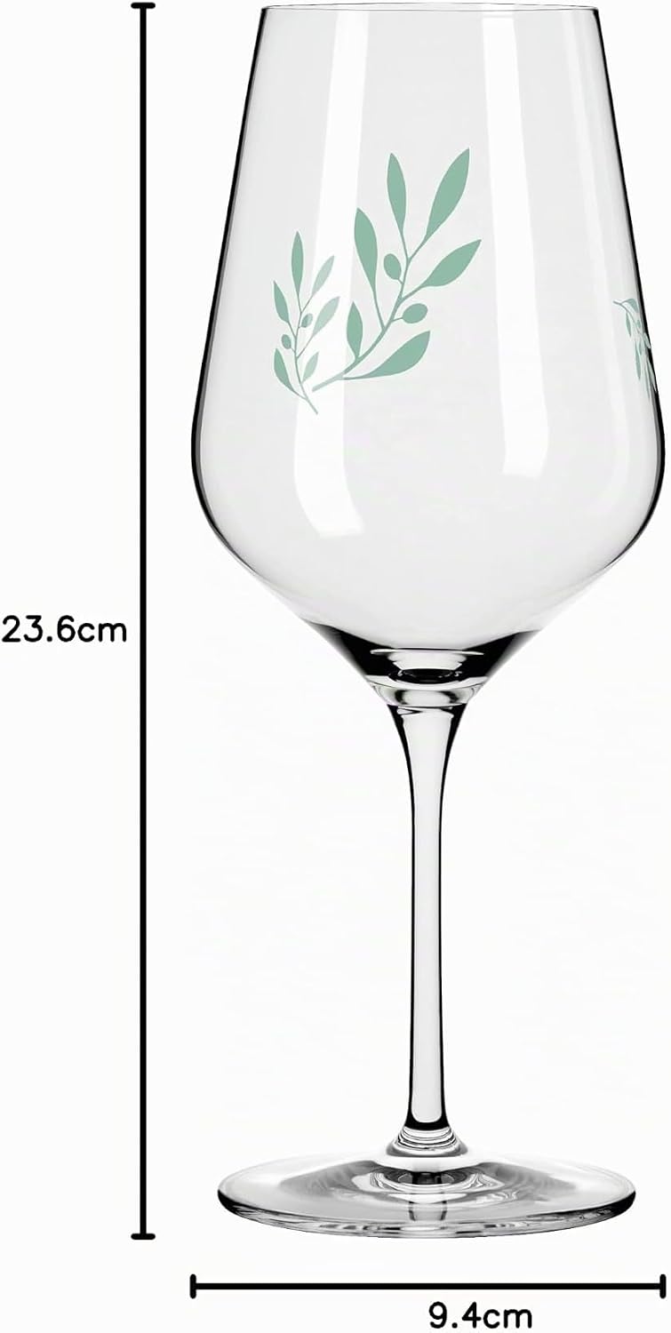 RITZENHOFF 3921001 Rotweinglas 500 ml 2er Set – Organix Nr. 1 – organische Farbe Grün, 45% recycelte