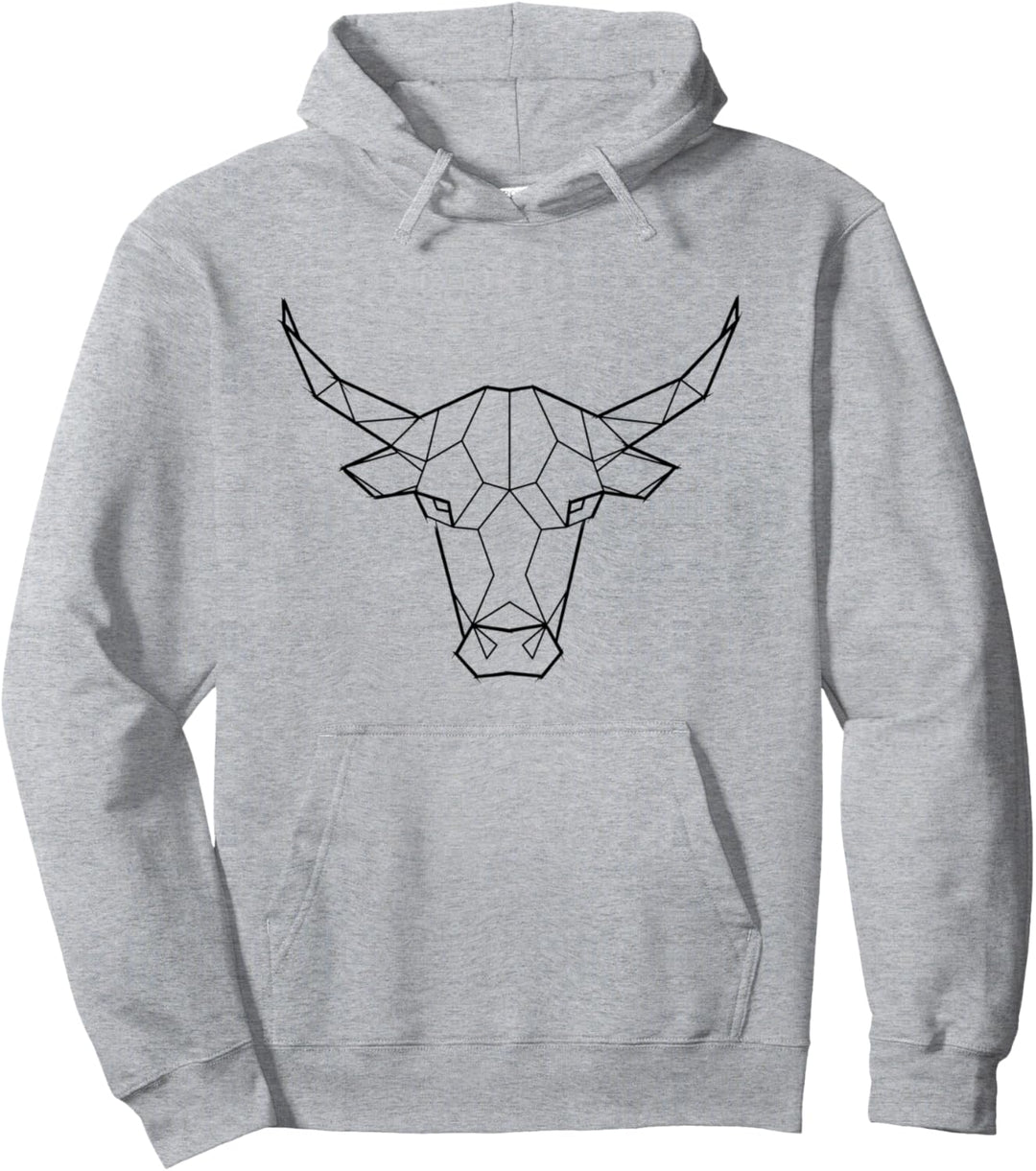Stier Bull Sternzeichen Geometrisch Geometrie Lineart Hoodie Pullover Hoodie