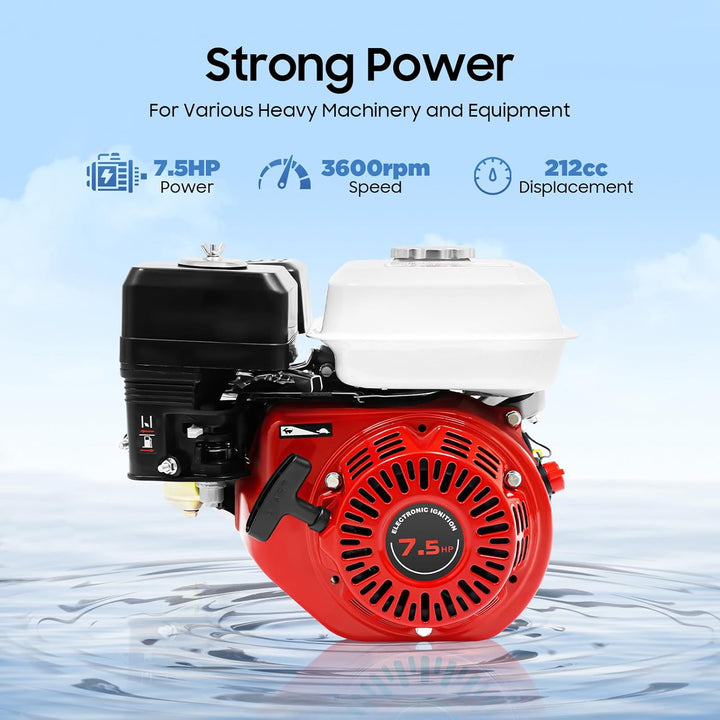 BJTDLLX 7.5 PS 210cc Benzinmotor Kartmotor Standmotor Antriebsmotor 4 Takt 3600 U/min Ersatzmotor 20
