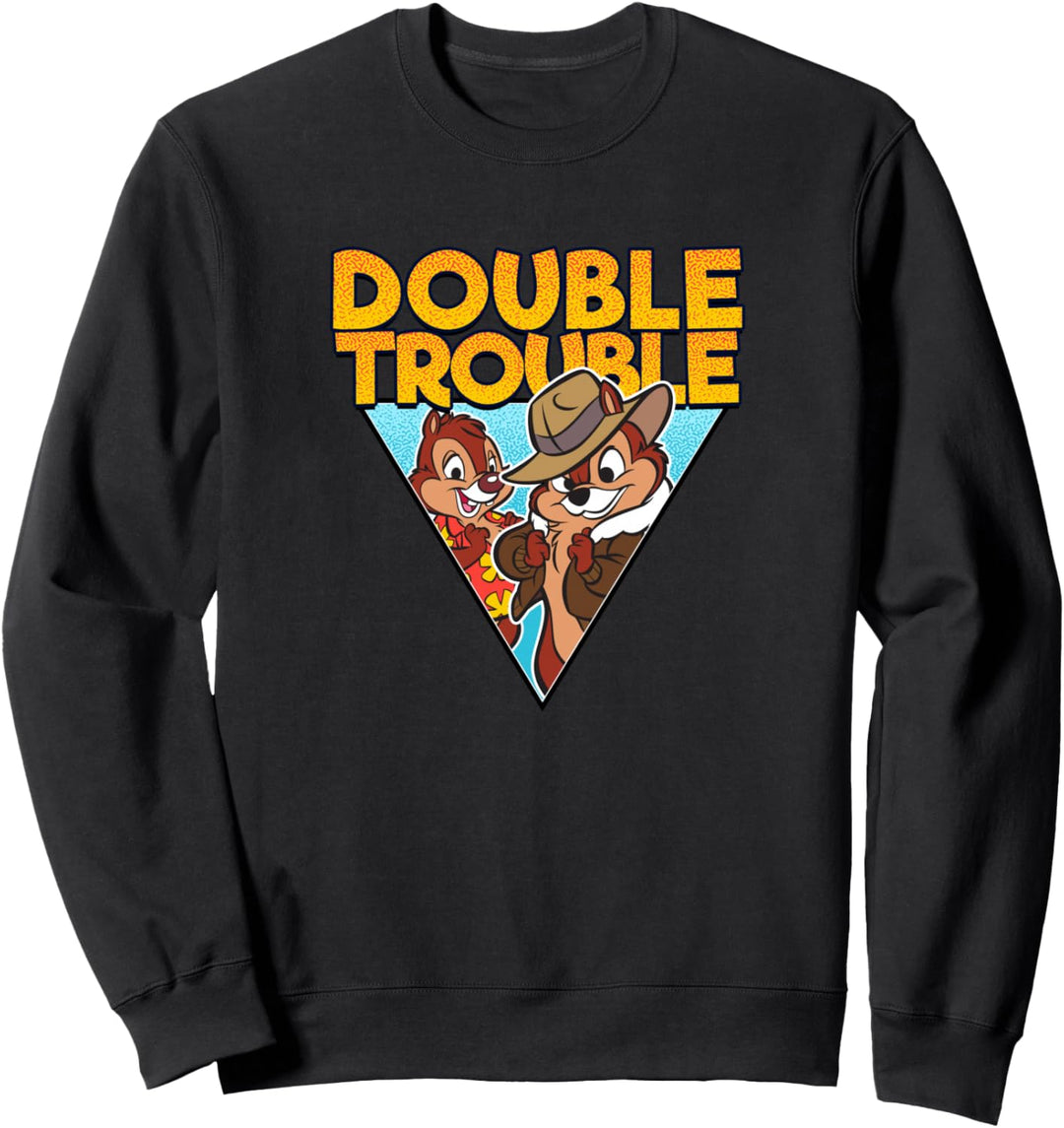 Disney Chip And Dale Yellow Double Trouble Triangle Sweatshirt