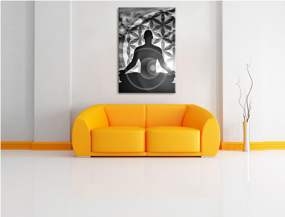 Pixxprint Mensch Blume des Lebens als Leinwandbild/Grösse: 100x70 / Wandbild/Kunstdruck/fertig bespa