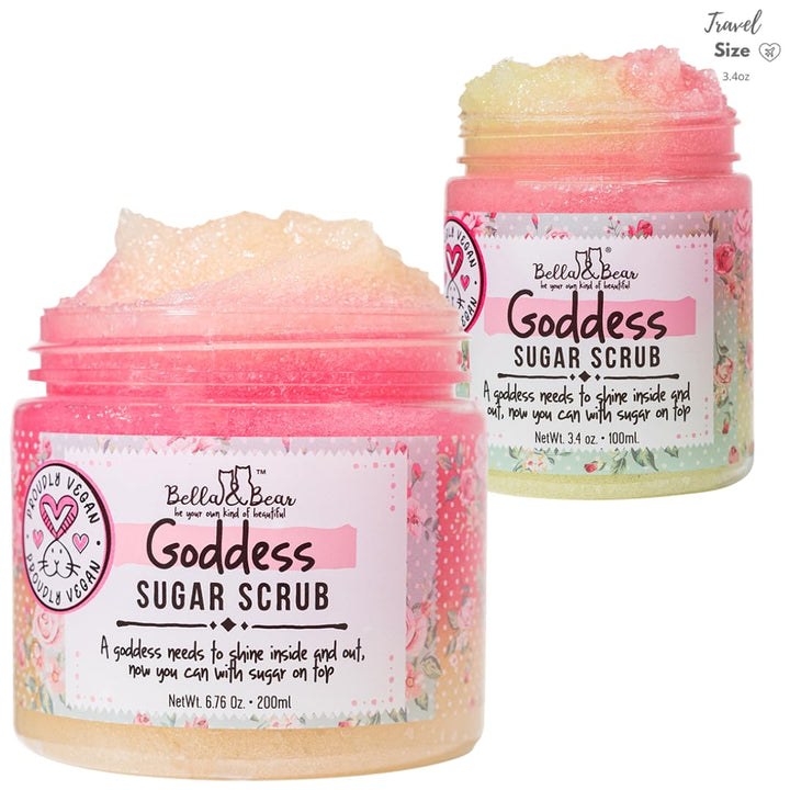 Bella and Bear Goddess Sugar Scrub, No Parabens, New Fragrance, Cruelty-Free, Vegan-Friendly Exfolia